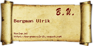 Bergman Ulrik névjegykártya